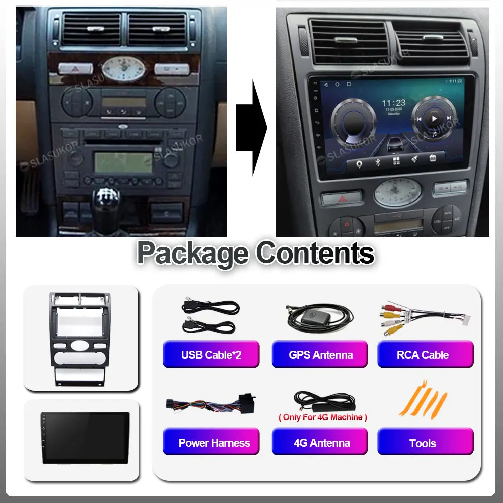 Автомобильное радио 9 дюймов Android 10 для Ford Mondeo 3 2004 2005-2007 Octa Core IPS Авторадио DSP 4G 8 GPS