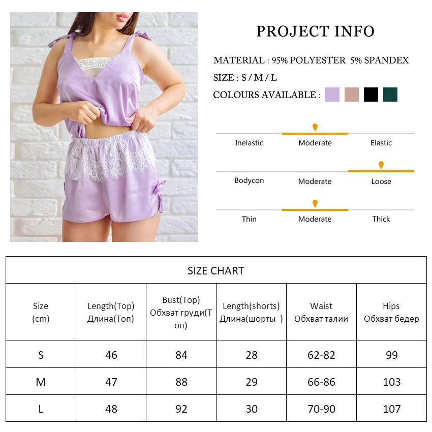 

Restve Sexy Sleepwear Female Lace Patchwork Chic 2 Piece Set V Neck Sleeveless Night Suits With Shorts Split Casual Women Sets