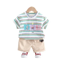 summer children active clothes baby boys girls stripe t shirt shorts 2pcssets kids infant clothing toddler fashion sportswear