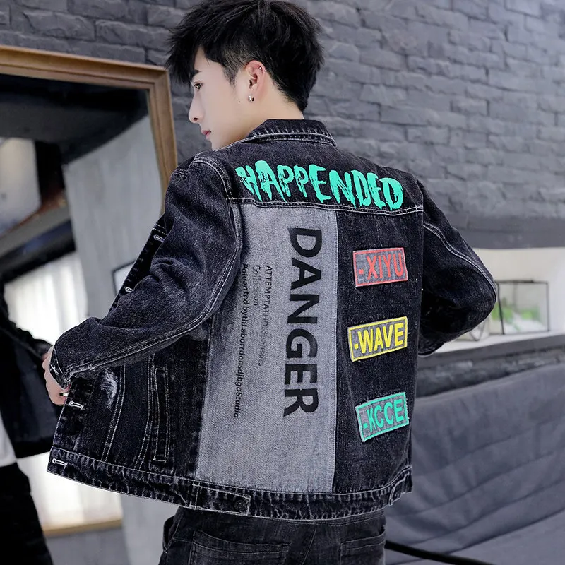 

Denim jacket men's 2021 spring autumn thin student Korean style slim jacket youth trend handsome clothes