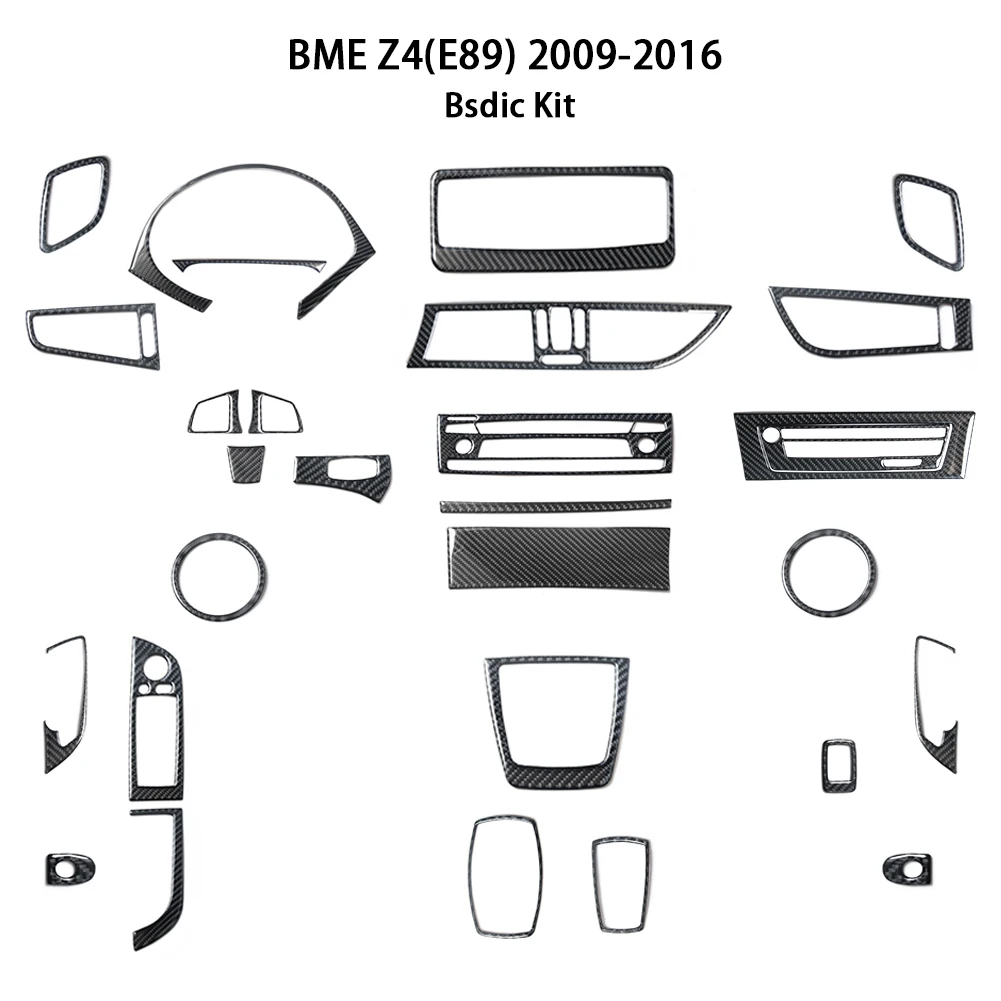 

Car Accessories Interior Carbon Fiber Front Headlight Eyelid Cover Eyebrow Trim Side Air Outlet Wait For BMW Z4 E89 2009-2016