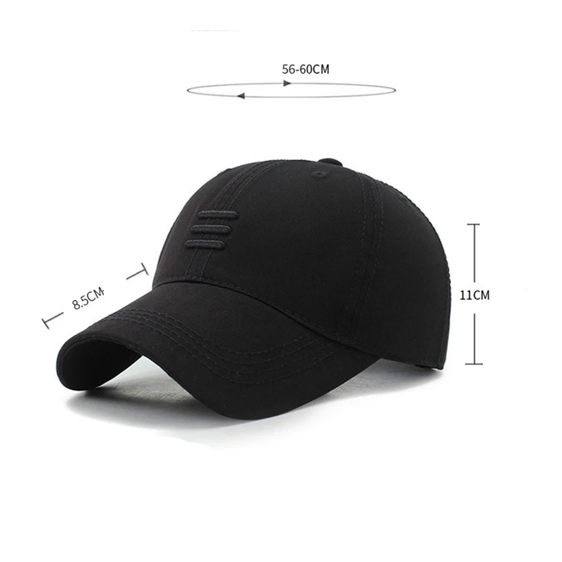 2021 черный головной убор однотонное Цвет три-бар регулируемая бейсболка Снэпбэк
