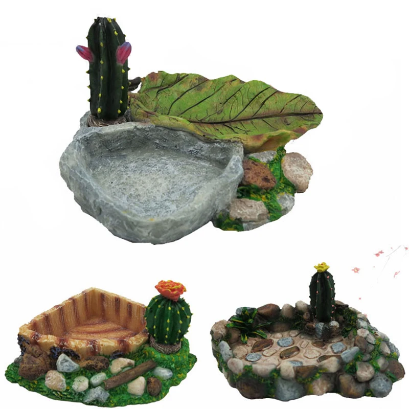 

Reptile Pet Feeder Bowl Basin Resin Reptile Food Water Pot Reptile Turtle Tortoise Scorpion Lizard Crabs Pets Supplies