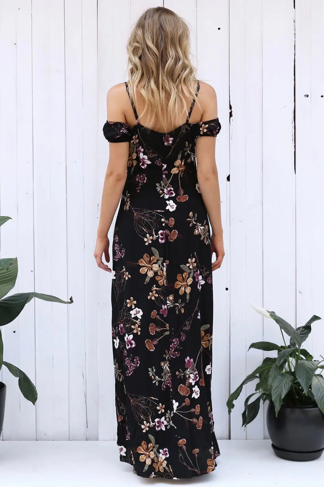 

Flower Printed Sleeveless Off The shoulder Long Casual Dress 2018 Summer Women Clothing Sexy Ladies Dress