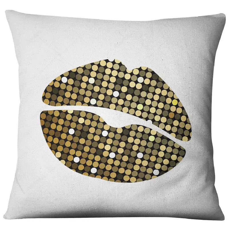 Современные Золотой поцелуй декоративная подушка для дивана Чехлы из хлопка и