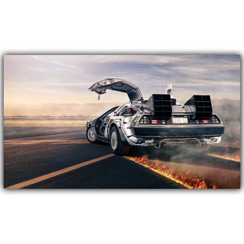 Назад в будущее автомобиль Delorean Cool Car Классический постер для художественного