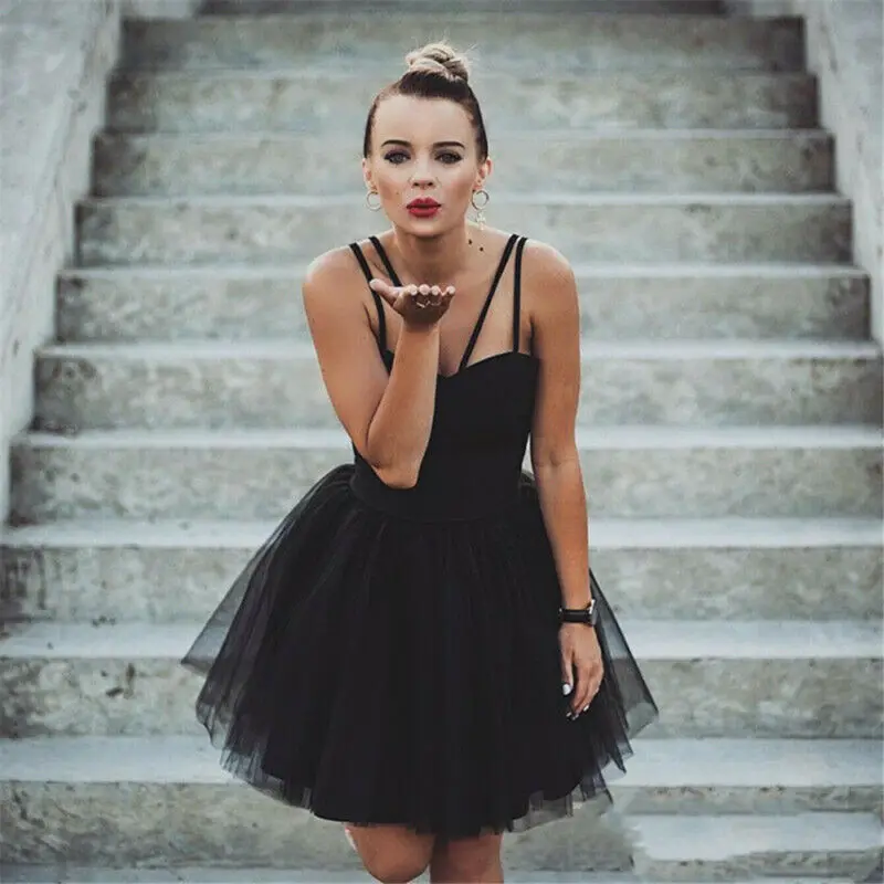 Женское платье модные женские короткие тюлевые платья-пачки с ремешками для
