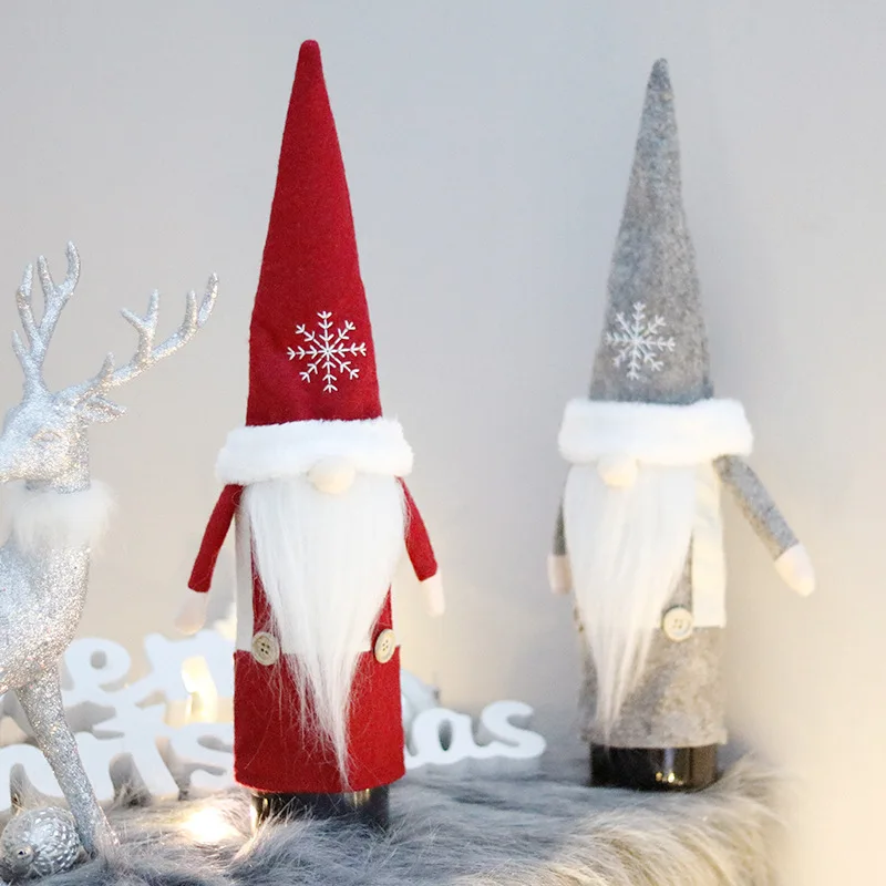 Новый год Navidad Санта Клаус безликая кукла крышка бутылки вина фестиваль