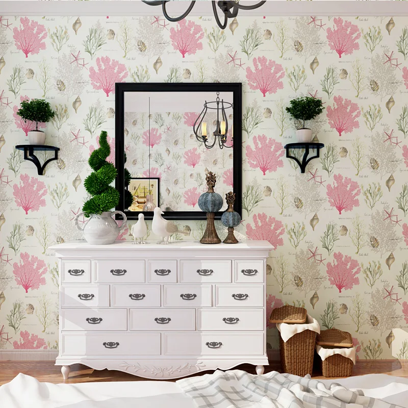 Обои хорошего качества в средиземноморском стиле с морскими водорослями