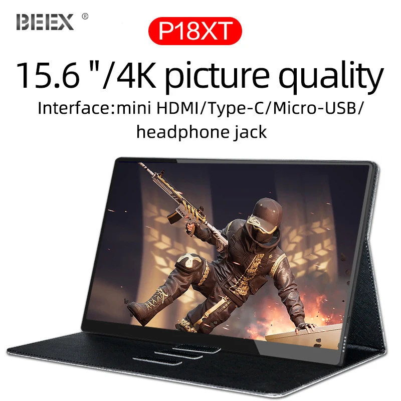 BEEX портативный монитор с батареей и сенсорным экраном 3840 × 2160 4K HD IPS 15 6 дюймовый ЖК