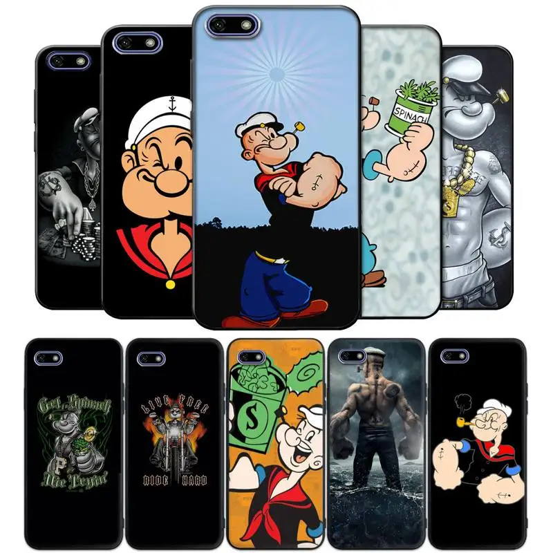 

Popeyes Spinach Phone Case For Huawei nove 2i 3i E 4 5 6 7 Pro Se Y5 Y6 Y7 Y8 Y9 Prime 2018 2019 Cover Fundas