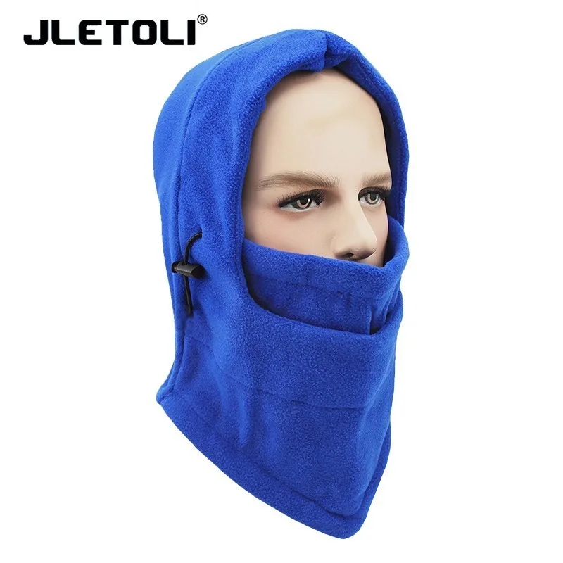 sapphire JLETOLI Открытый Осень Зима ветрозащитный флис теплый Facemask лыжный головной убор с капюшоном шапка Велоспорт езда обучение маска - Цвет: sapphire
