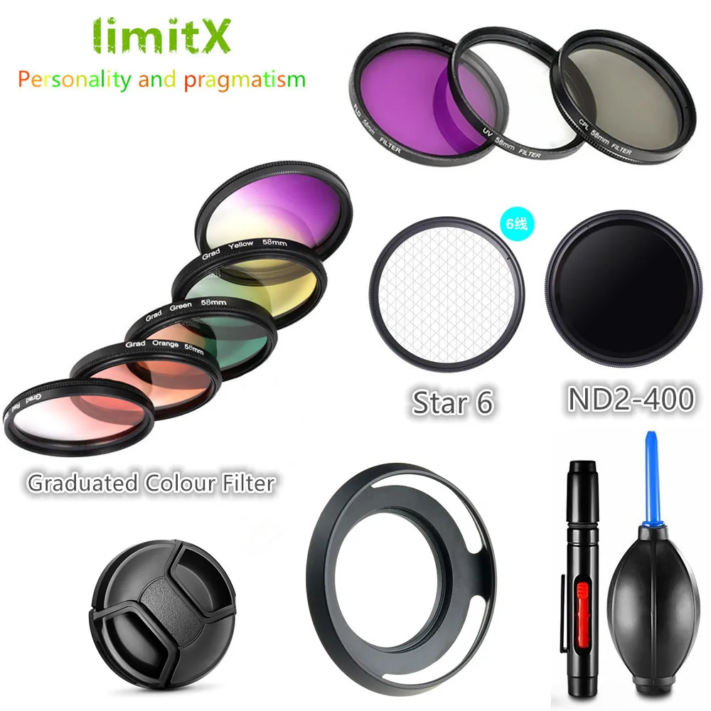 Фильтр UV CPL ND FLD Градуированный Цвет Звезда и бленда объектива для Panasonic Lumix G 25 мм