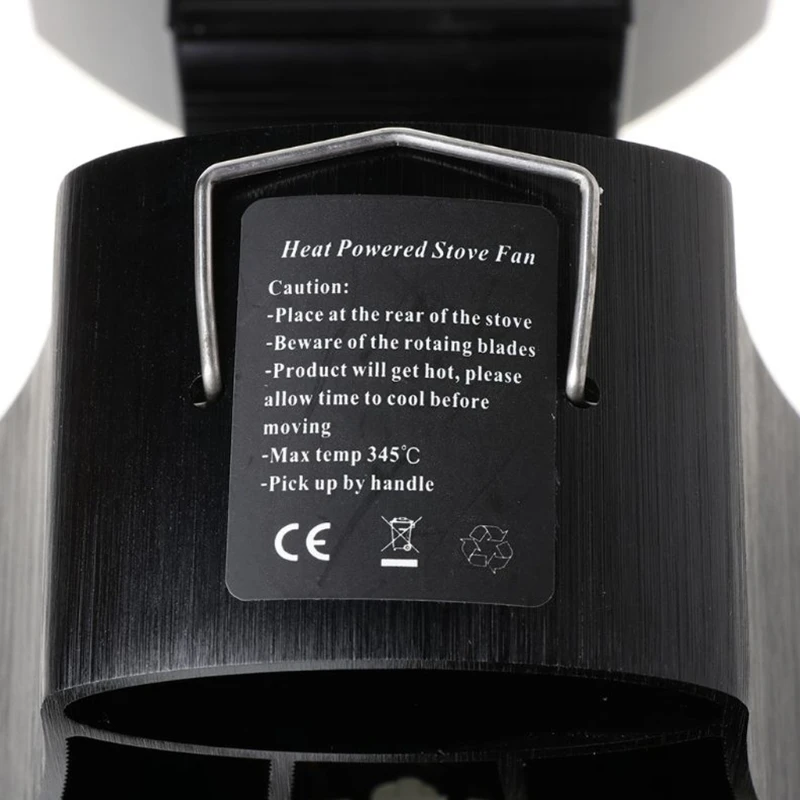 

Wall Mounted Heat Self-Powered Fireplace Stove Fan Quiet 4 Blades Aluminum Efficiently Warm Large Room Wood Log Burner