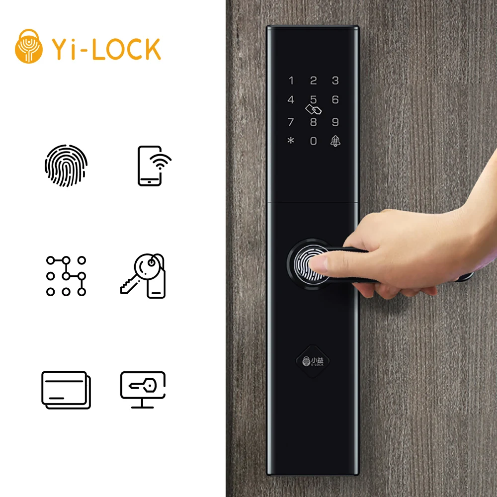 Умный дверной замок с отпечатком пальца Yi-Lock безопасность интеллектуальный замок биометрический электронный Wifi дверной замок с Bluetooth приложение разблокировка