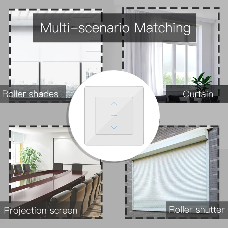 Умный выключатель для штор Tuya Wi-Fi сенсорный дизайн моторизованных и роликовых