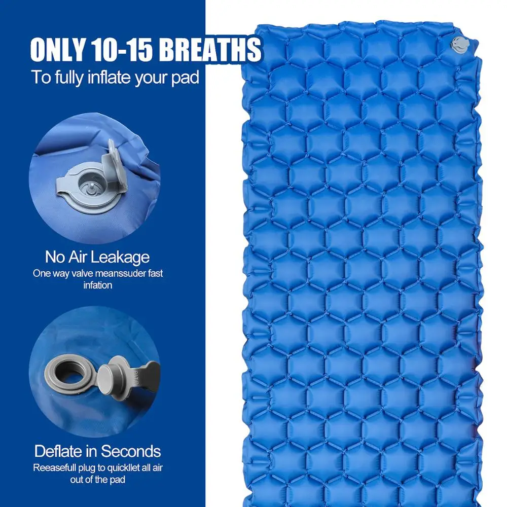 Туристический коврик надувной мешок ультралегкий портативный для отдыха на