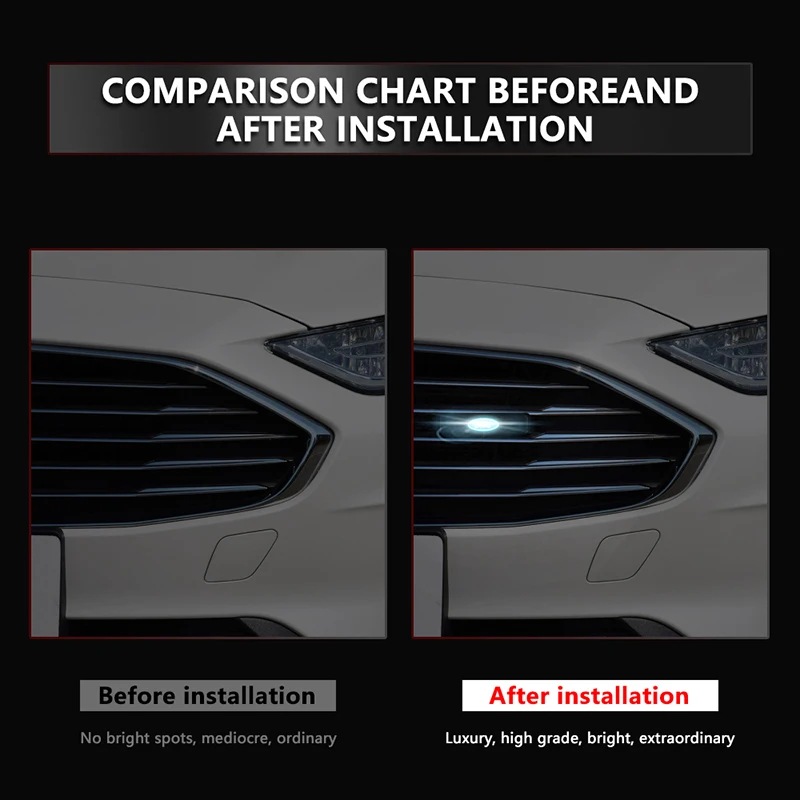 1 шт. ABS Хромированная передняя капот решетка эмблема значок светодиодный
