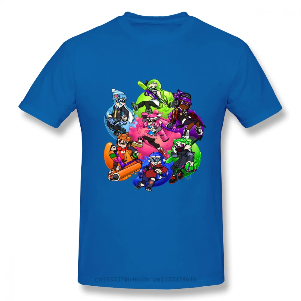 

2020 Leisure Fashion 100% cotton T-shirt Splatoon Squid Inklings Shooter Game for Men Fun Times Funny Crewneck