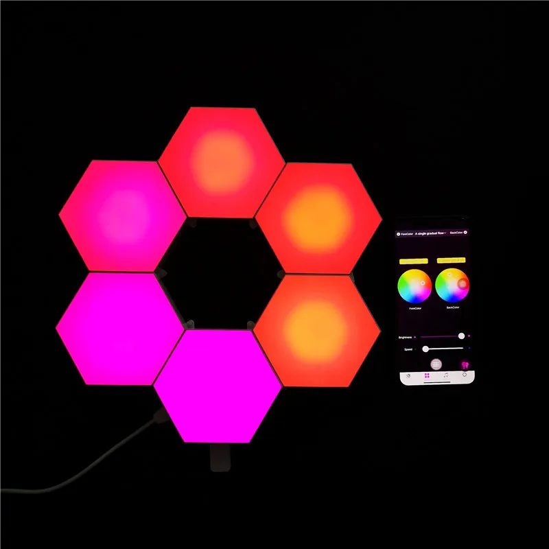 

Smart USB Home Decor APP Bluetooth Quantum Combination Splice Light Honeycomb Aisle Bedroom Background Splicing LED Wall Light