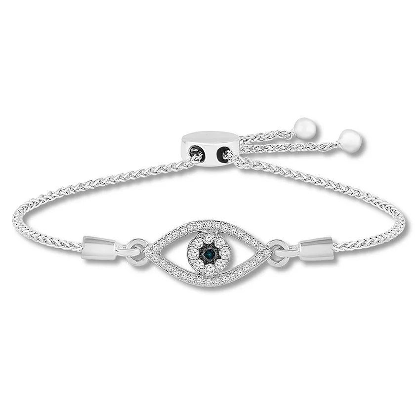 Богемный браслет с изображением сглаза розовое золото 2021 пробы Регулируемый