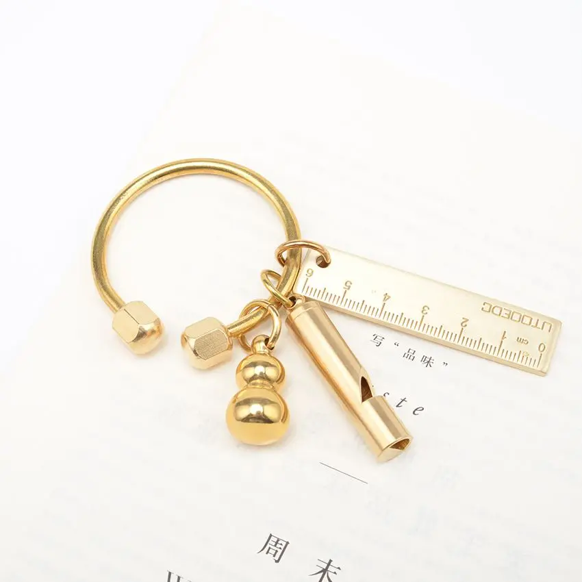 

Simple Brass Key Storage Device Round King Ring for Man and Woman