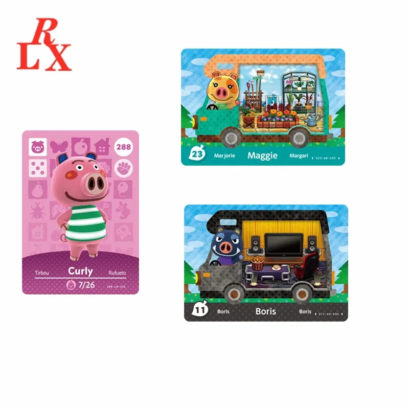 

15pcs Pigs Animal Croxxing Villagers Cards ACNH Gala Lucy Chops Curly Kevin NFC Game Cards Ntag215 Tags NS Switch Wii U