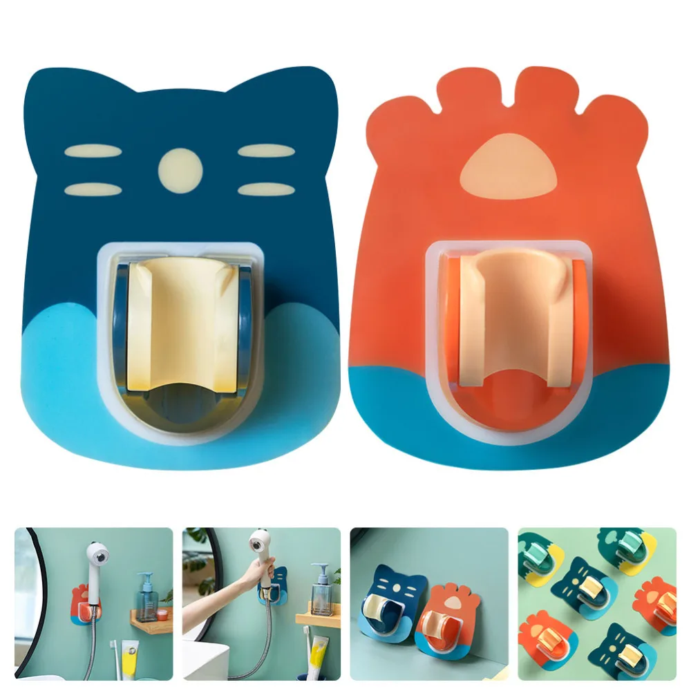 

2Pcs Bathroom Shower Head Brackets Punching Paste Shower Head Holders