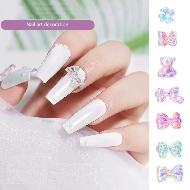 

1pc 3D Butterfly Nail Art Jewelry Symphony Aurora Transparent Tie Nail Jewelry Crystal Glue Nails Accessoires Fashion Girl