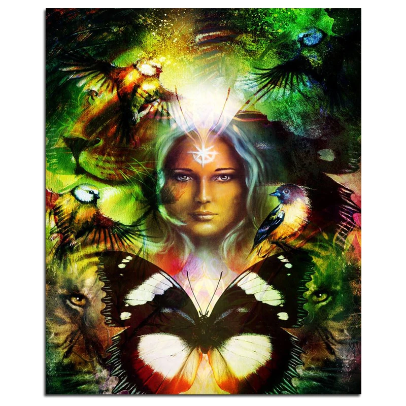 Алмазная 5D картина Король Лев и бабочки полноразмерная вышивка стразы мозаика с