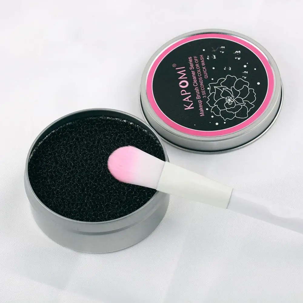 Губка Кисть Косметика очиститель железная коробка для глаз губ носа лица кисти