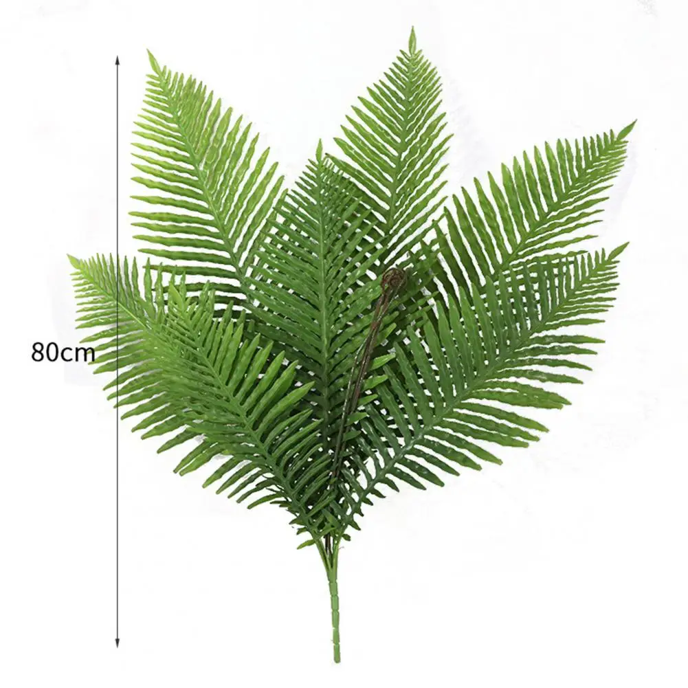 

Artificial Vivid Leaves Multi-use Handmade Plastic Simulation Chrysalidocarpus Leaves Display for Gift Home Office Desktop Decor