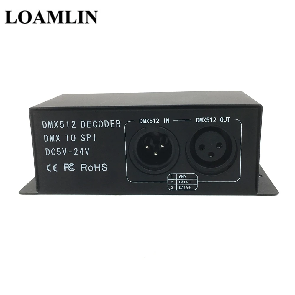 Светодиодный DMX512 симфония декодер DC5-24V Волшебная цветная(RGB) DMX512 контроллер DMX к SPI пикселей драйвер для Светодиодные ленты 6803 2811 2812 1903 2801