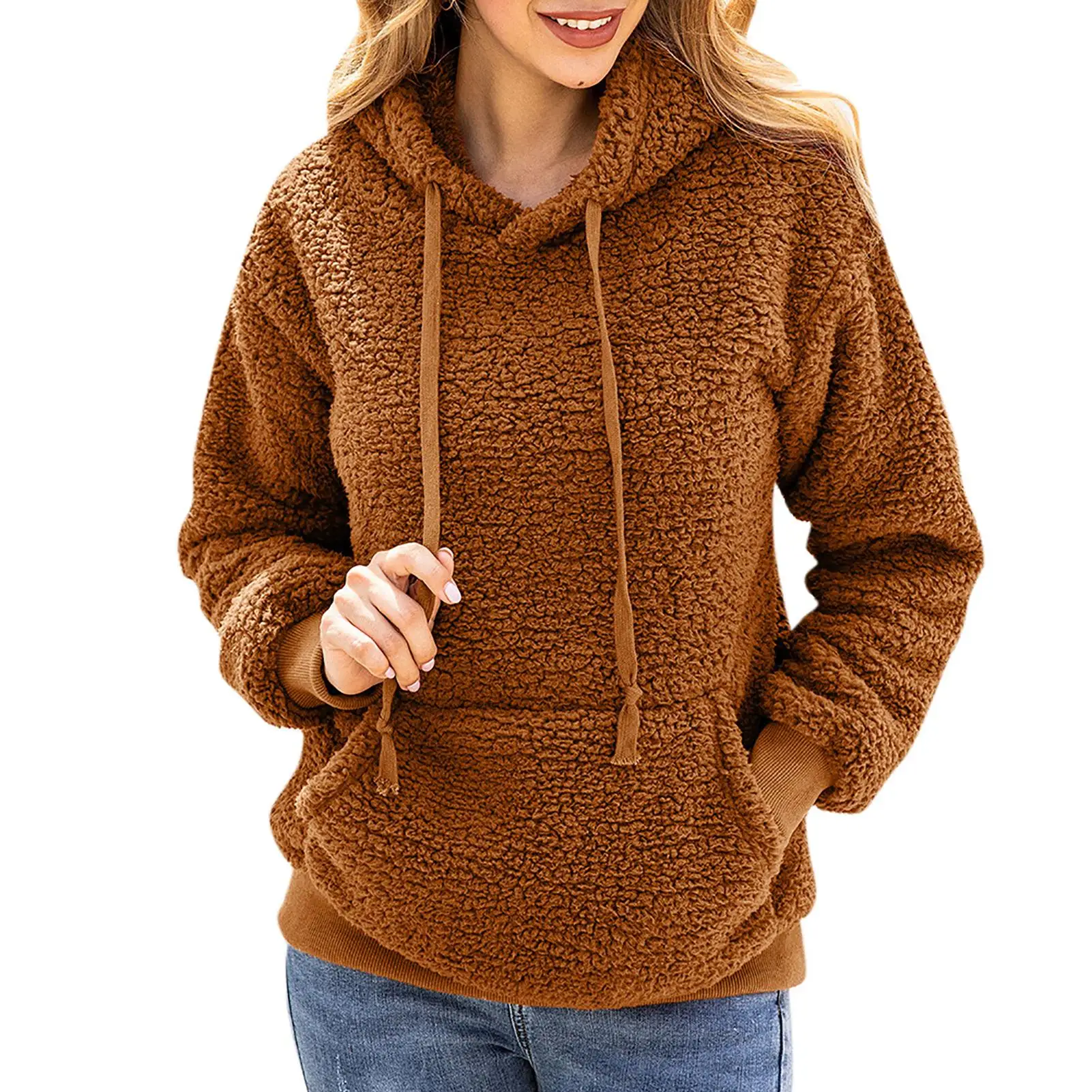 

Модная осенне-зимняя женская однотонная теплая куртка с капюшоном и карманами