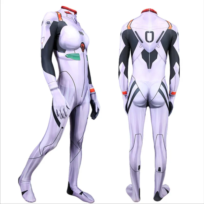 Эва аниме Jumpsuits Комбинезоны Косплей Костюм неоновый Genesis Evangelion комбинезон унисекс лайкровый зентай длинный рукав полноразмерный костюм