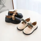 2021 детские кожаные туфли для девочек, новый дизайн, весенние туфли принцессы для маленьких девочек, удобные кроссовки на плоской подошве для студентов, SMG165