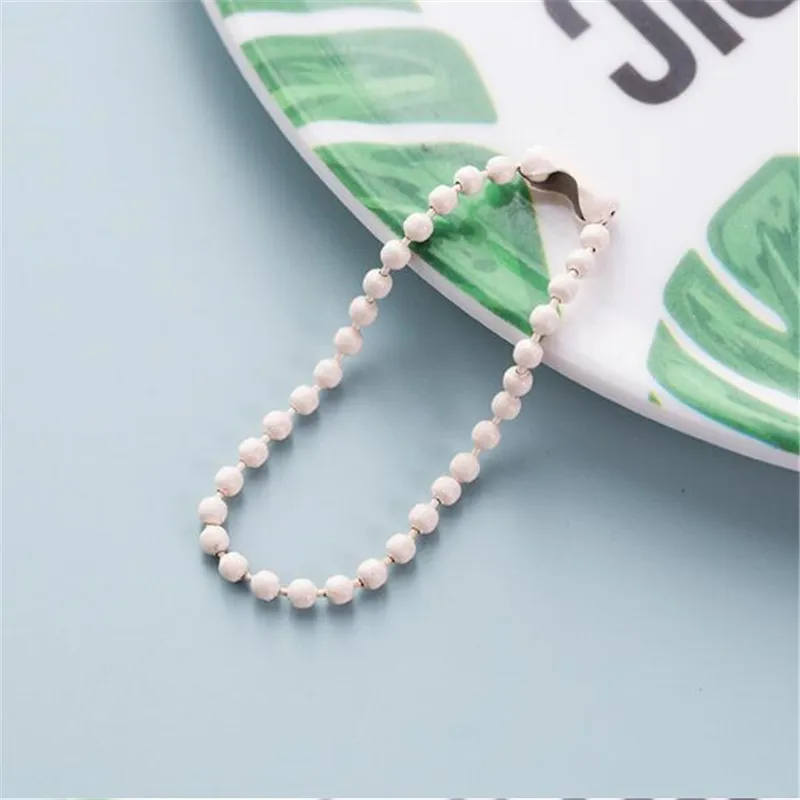 50pcs/set 2.4mm Multicorful Beads Chains Keyring Key Chain Dolls Label Hand Tag Connector Links DIY Jewelry Making | Украшения и