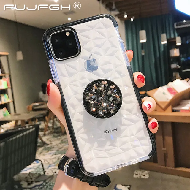 Black With Ring Двухслойный супер противоударный силиконовый чехол для IPhone 11 Pro MAX 7 8 6 6S Plus 5S SE X XS Max XR уплотненный мягкий чехол двух цветов - Цвет: Black With Ring