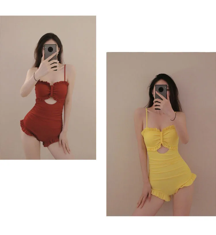 Женский купальник новинка 2021 пикантный слитный в Корейском стиле INS