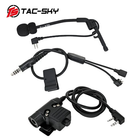 TAC-SKY Y кабель с микрофоном Comtac и U94 Ptt для тактических наушников с шумоподавлением, версия IPSC, наушники Comtac ii iii