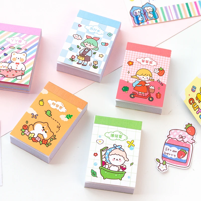 

Aesth 50pcs/pack Cute Cartoon Japanese Adhesive Stickers Stationery Supplies Deco Junk Journal DIY Scrapbooking Label Stickers
