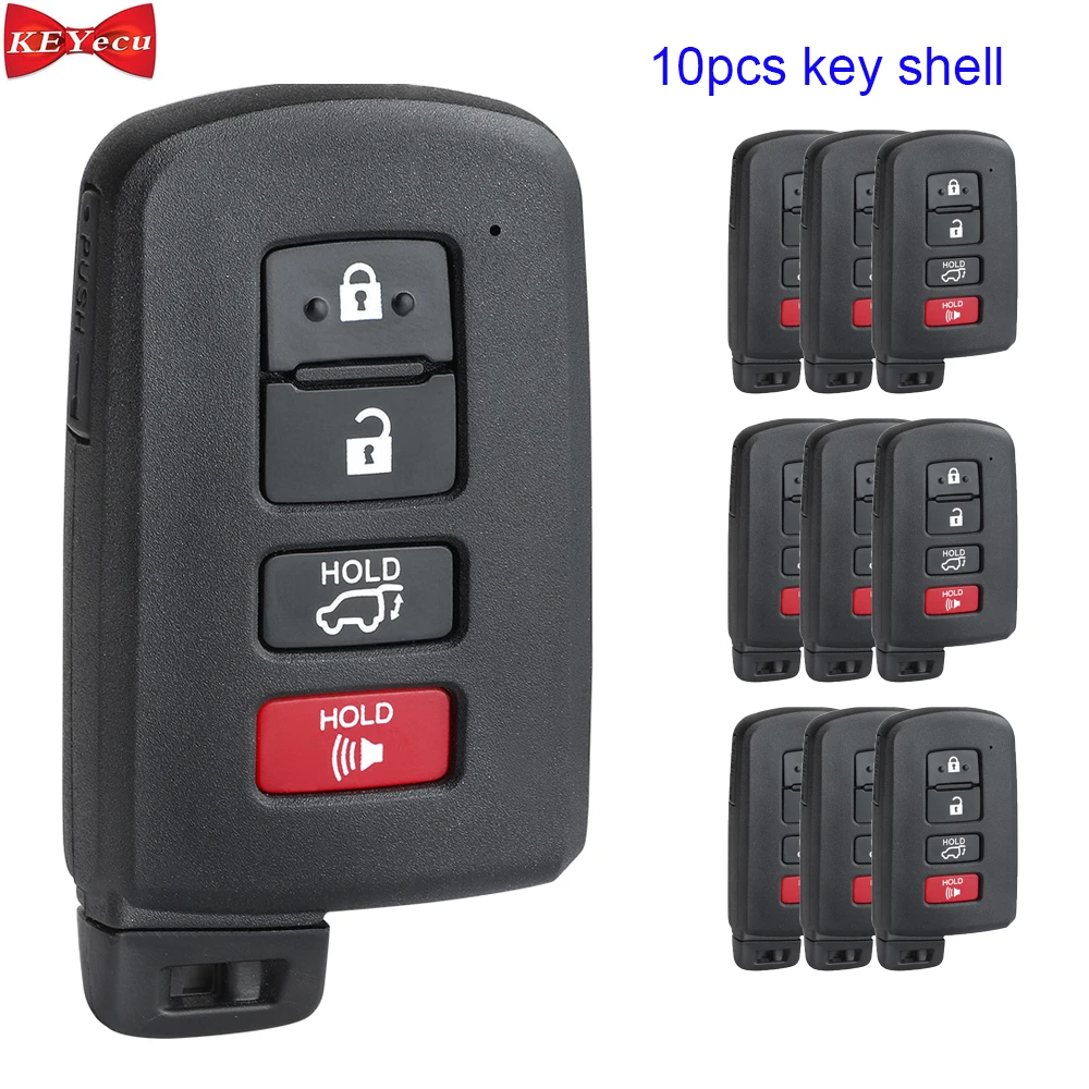 KEYECU 10 шт. для Toyota Highlander RAV4 дистанционного ключа оболочки чехол Корпус FOB чехол для FCC, аддитивного цветового пространства(ID HYQ14FBA