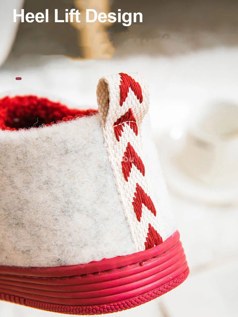 Мужские и женские фетровые туфли Mo Dou теплые домашние тапочки на толстой