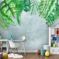 custom mural wallpaper 3d green leaf watercolor style living room tv sofa home decor modern simple papel de parede 3d wallpapers