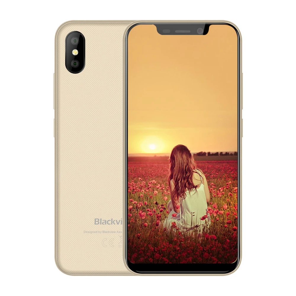 gold Blackview A30 2 ГБ+ 16 ГБ 19:" смартфон 5,5 полный экран MTK6580A четырехъядерный Android 8,1 Dual SIM Face ID мобильный телефон - Цвет: gold
