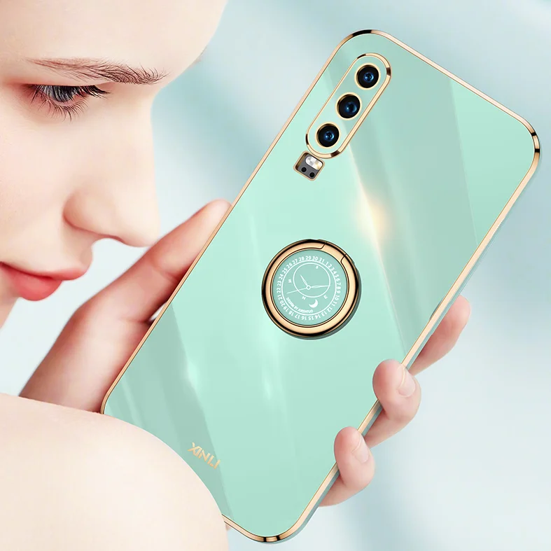 Кольцевой чехол для телефона P20 P30 lite P40 pro Mate 20 30 гальванический силиконовый honor s 50