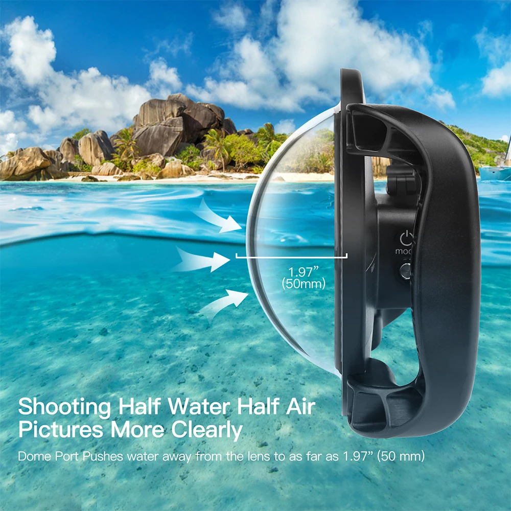Продажа Для GoPro 9 Дайвинг купол порт с двойной ручкой триггер подводный водонепроницаемый корпус чехол крышка объектива для фотосъемки