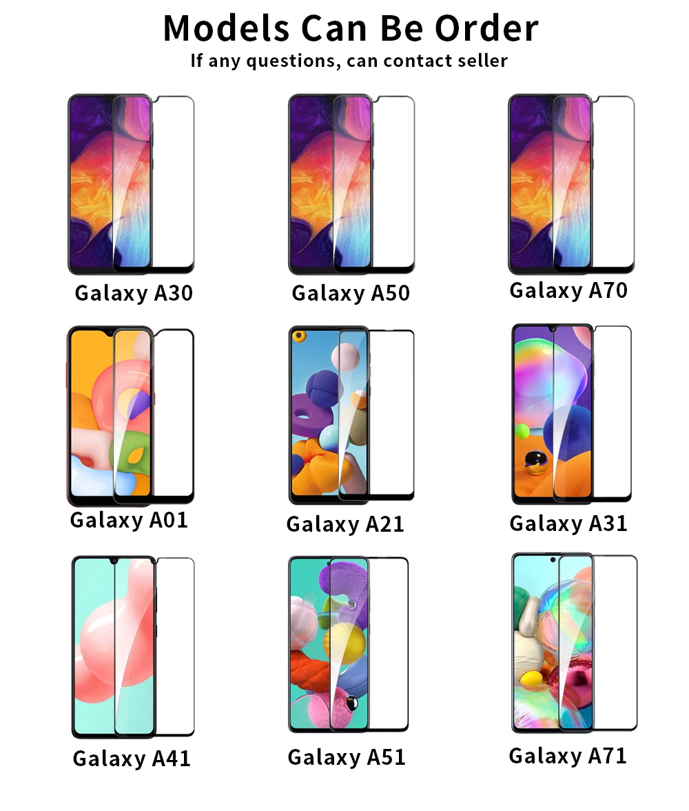 Олеофобное закаленное стекло Защита экрана для Samsung Galaxy A51 A70 A01 A41 A31 A30 A21 A50 A71