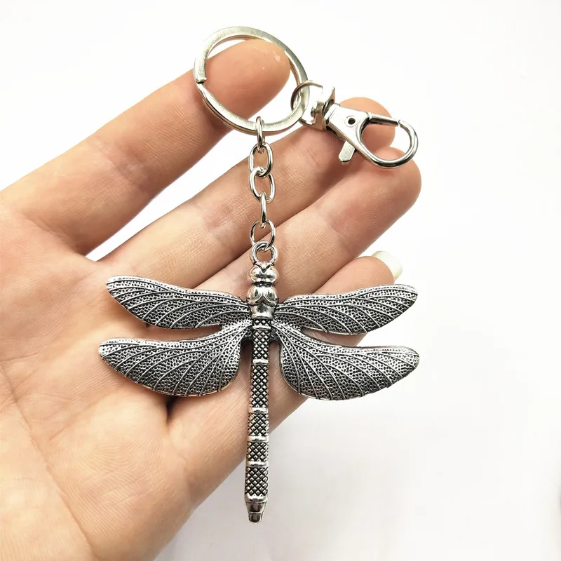 Новинка 2020 подвеска в виде старинной стрекозы из серебра брелок для ключей