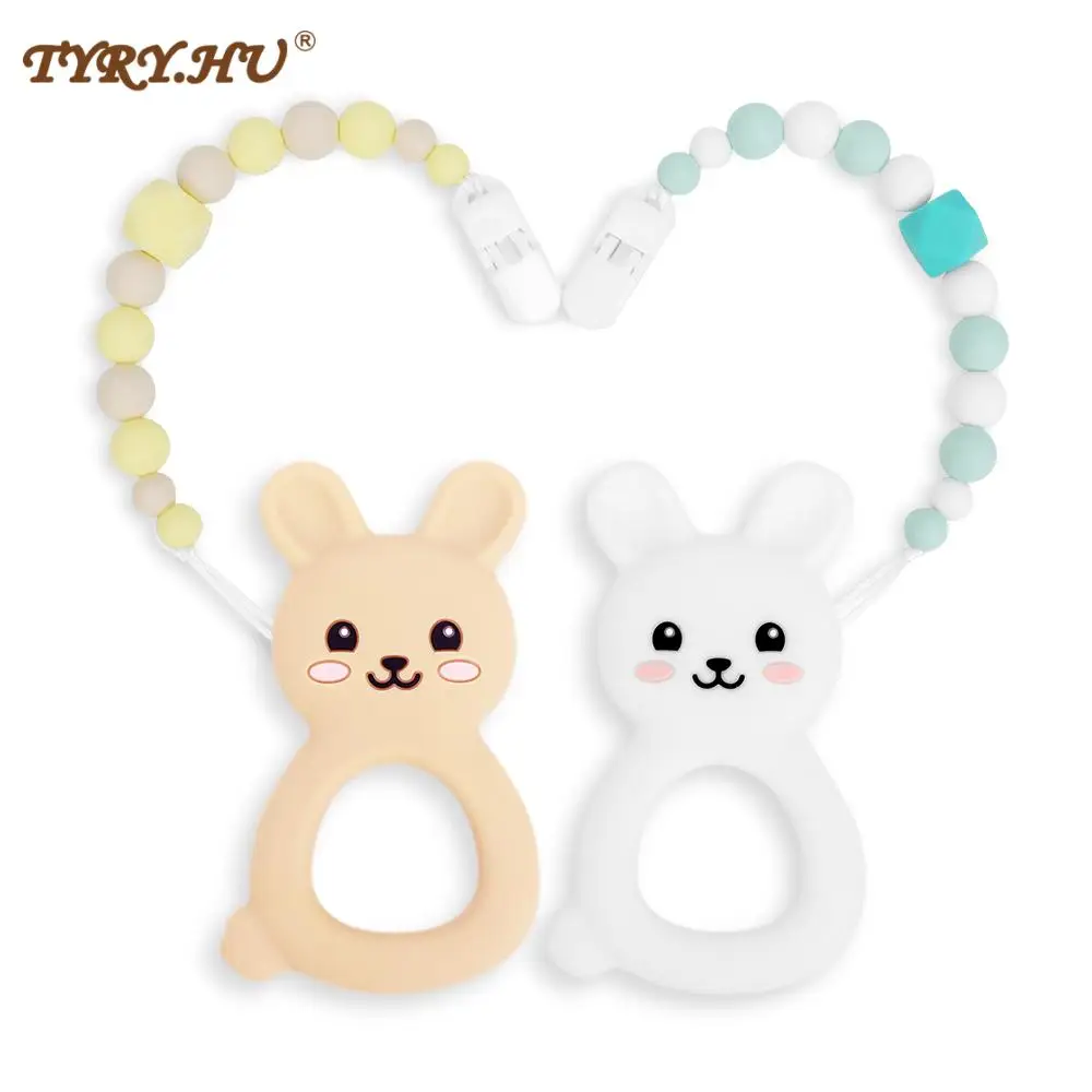 Силиконовые зажимы для пустышки без бисфенола А милый кулон в виде кролика